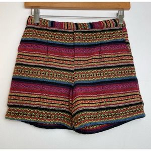 WAI Multicolor Hand Woven Thailand Tribal Shorts Pockets Unisex Size Medium